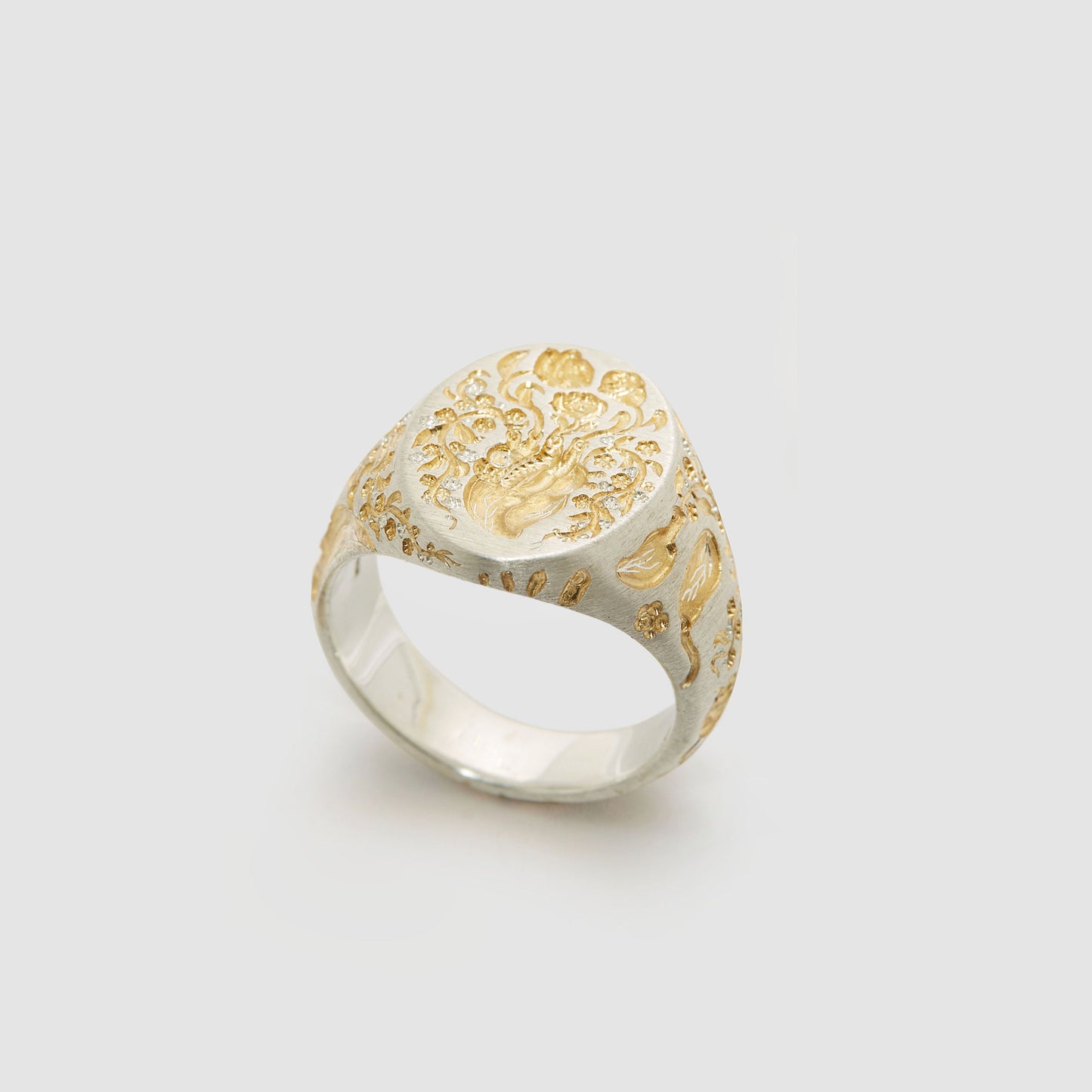 Anatomical Heart Ring | Silver or White Gold
