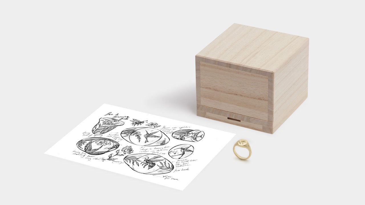 Hummingbird Signet | Gold | Ready to Ship