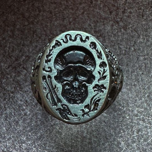 'A Recipe' Small Skull Signet | Made to Order