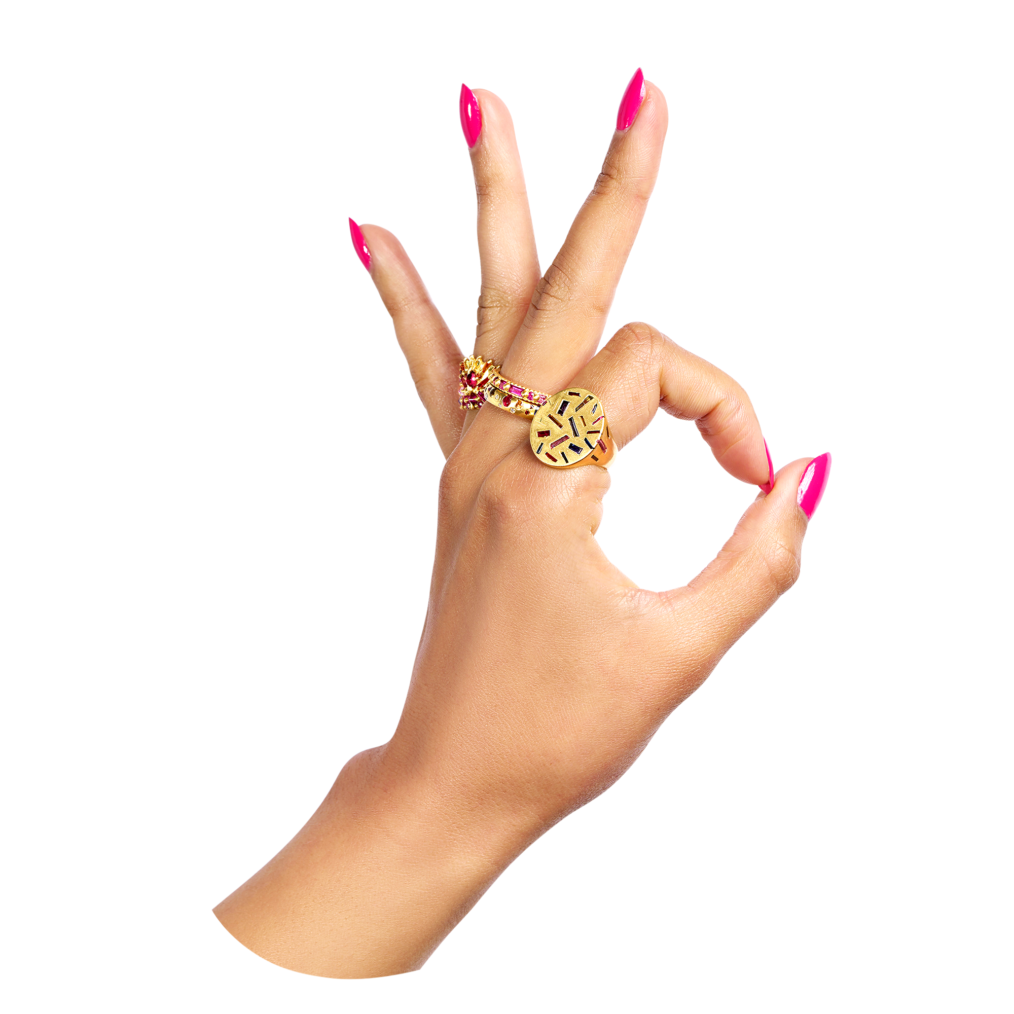 Three Relics Rainbow Jumbo Signet Ring - Size 7 - 12125