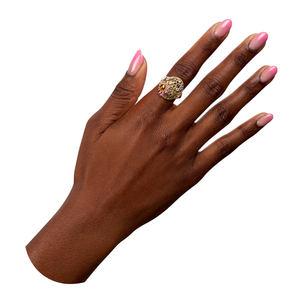 The Crawler Rainbow Clusterf@&$ Signet Ring - Size 7 - 12127
