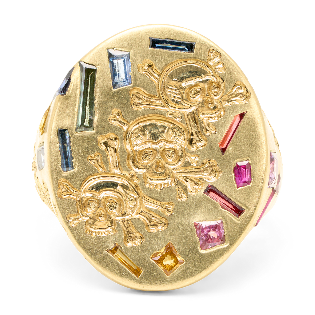 Three Relics Rainbow Jumbo Signet Ring - Size 7 - 12125