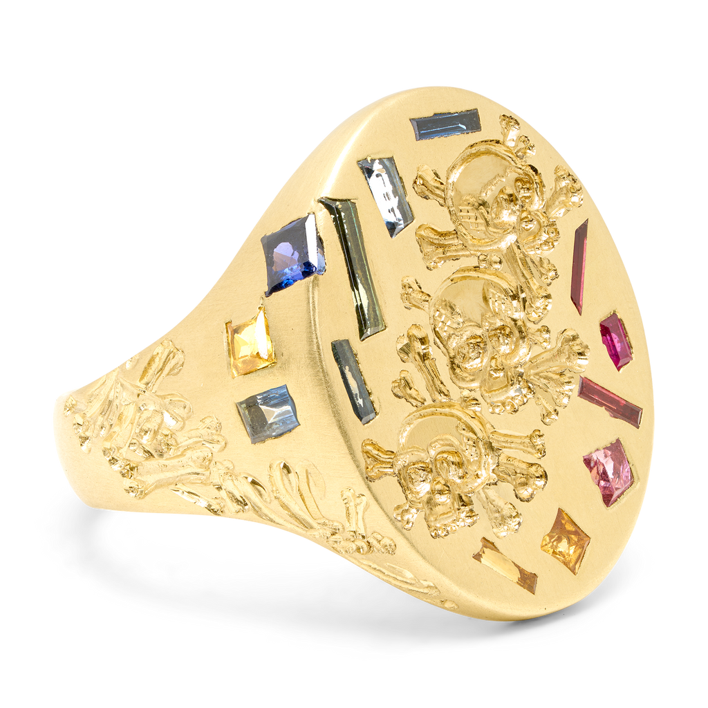 Three Relics Rainbow Jumbo Signet Ring - Size 7 - 12125