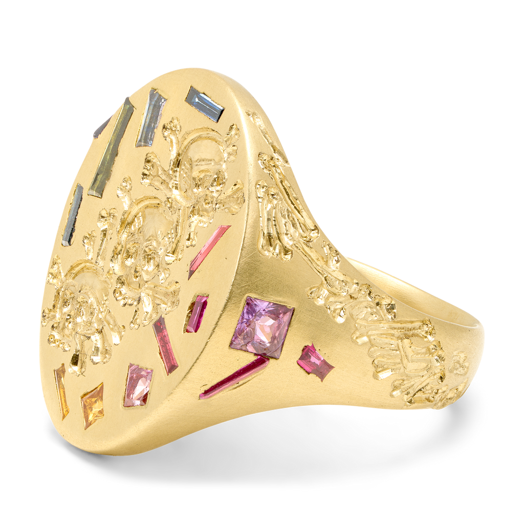 Three Relics Rainbow Jumbo Signet Ring - Size 7 - 12125