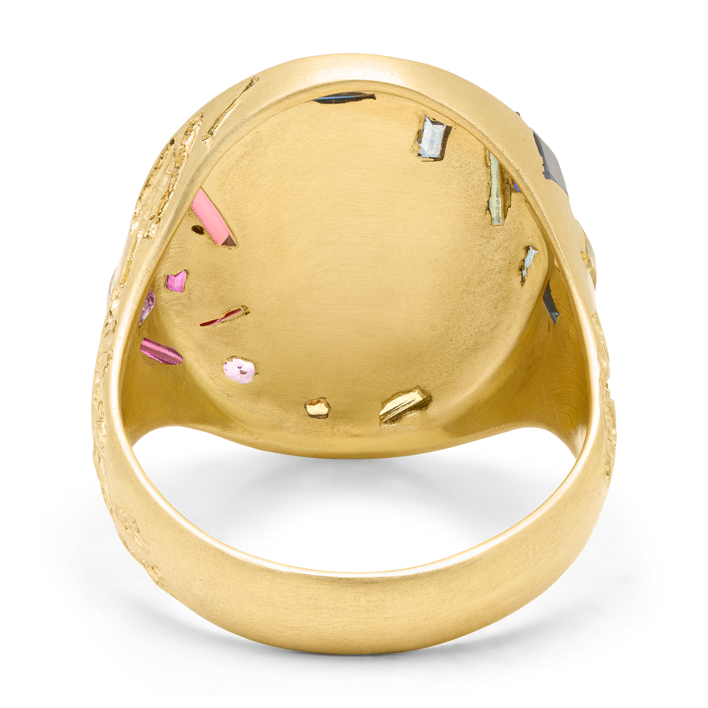 Three Relics Rainbow Jumbo Signet Ring - Size 7 - 12125