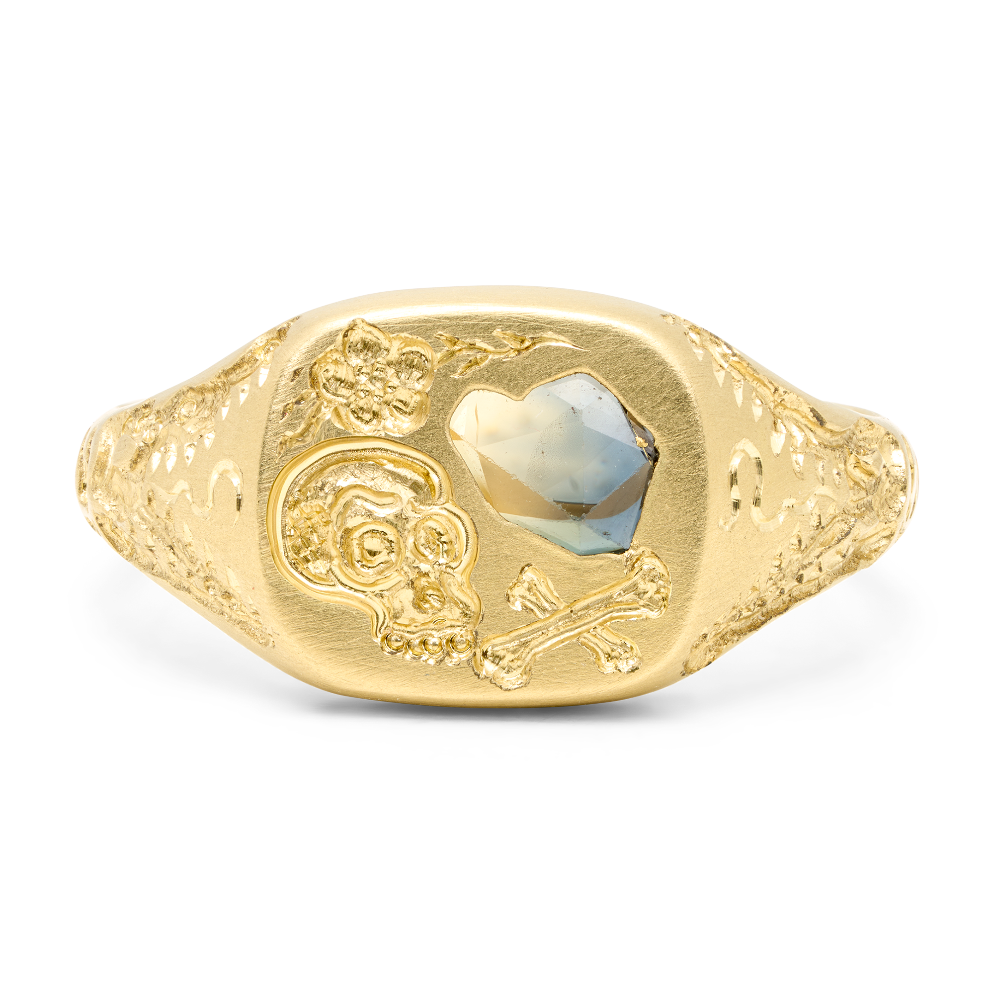 Friend & Foe Green Square Signet Ring - Size 5 - 12126