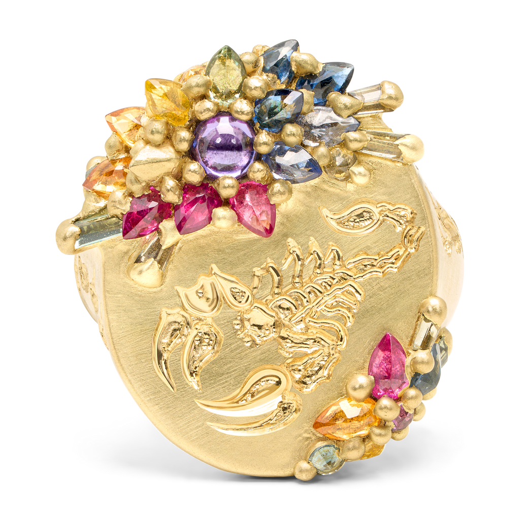 The Crawler Rainbow Clusterf@&$ Signet Ring - Size 7 - 12127