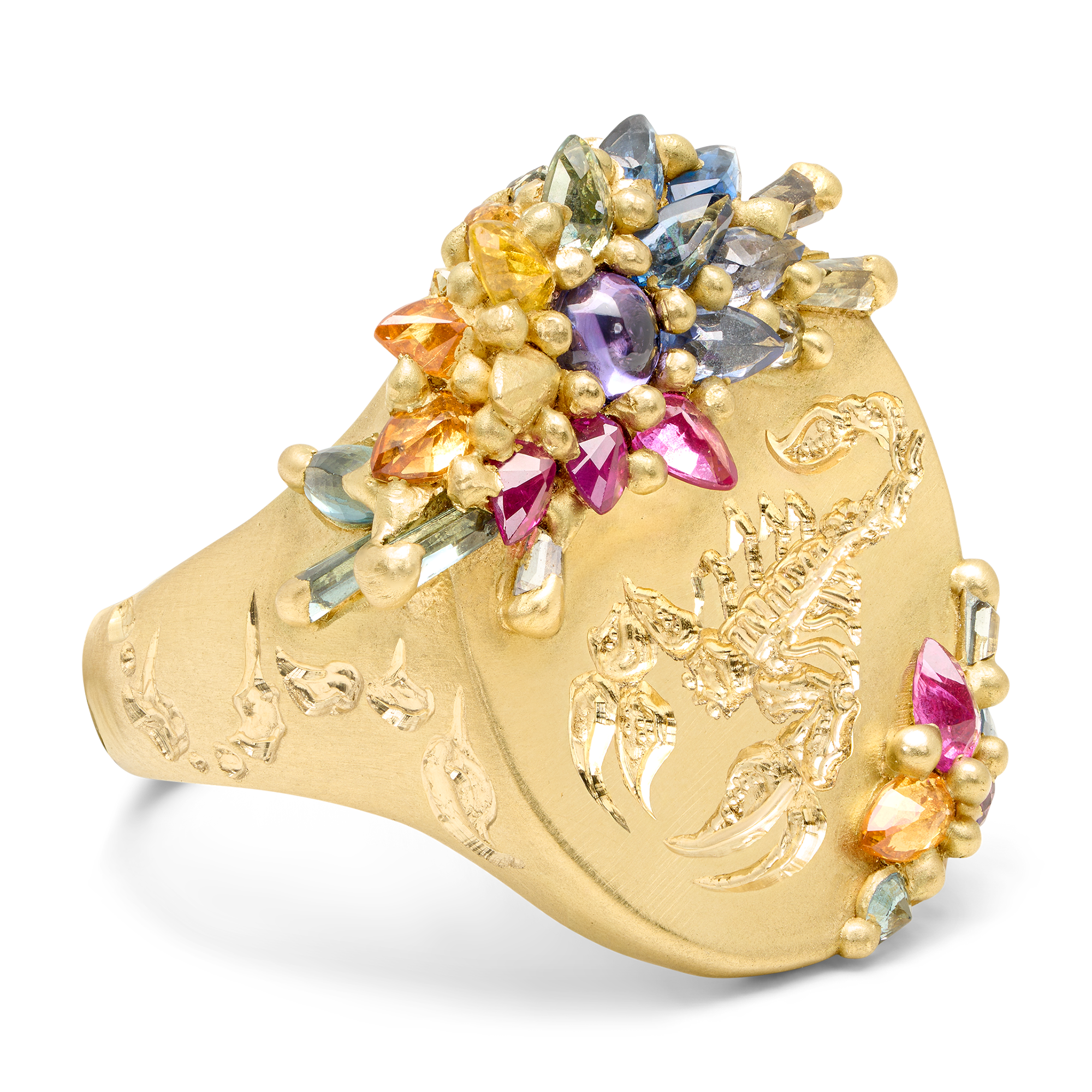 The Crawler Rainbow Clusterf@&$ Signet Ring - Size 7 - 12127