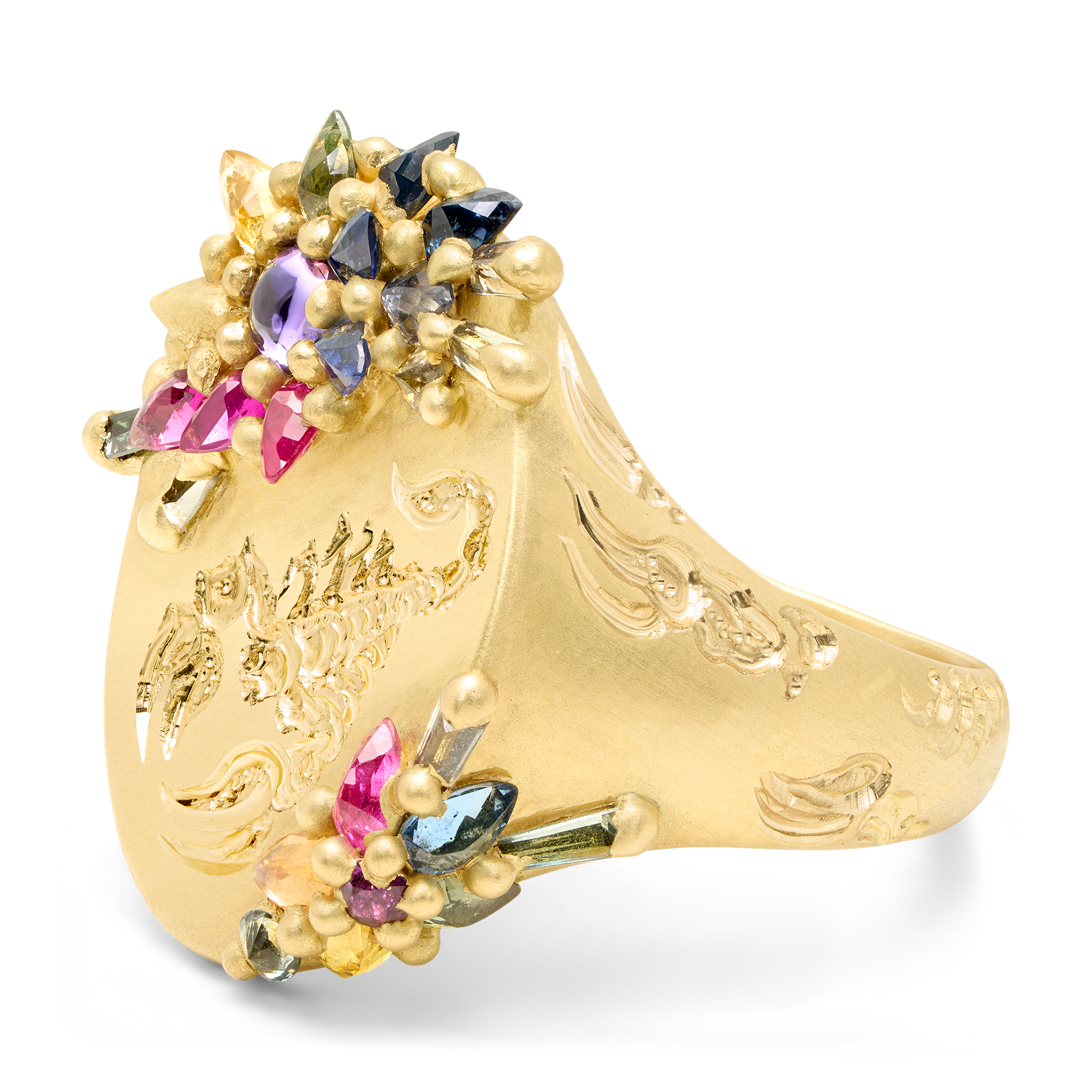 The Crawler Rainbow Clusterf@&$ Signet Ring - Size 7 - 12127