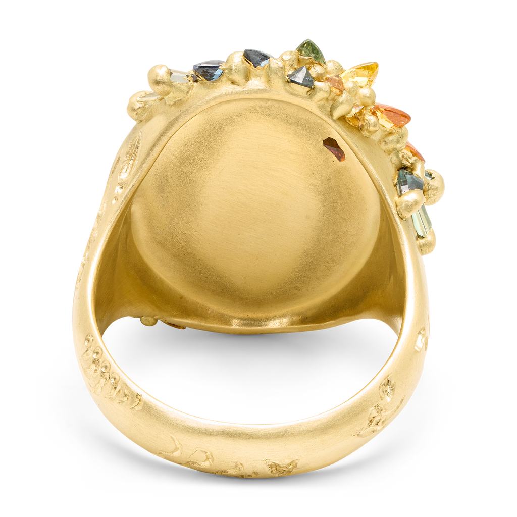 The Crawler Rainbow Clusterf@&$ Signet Ring - Size 7 - 12127