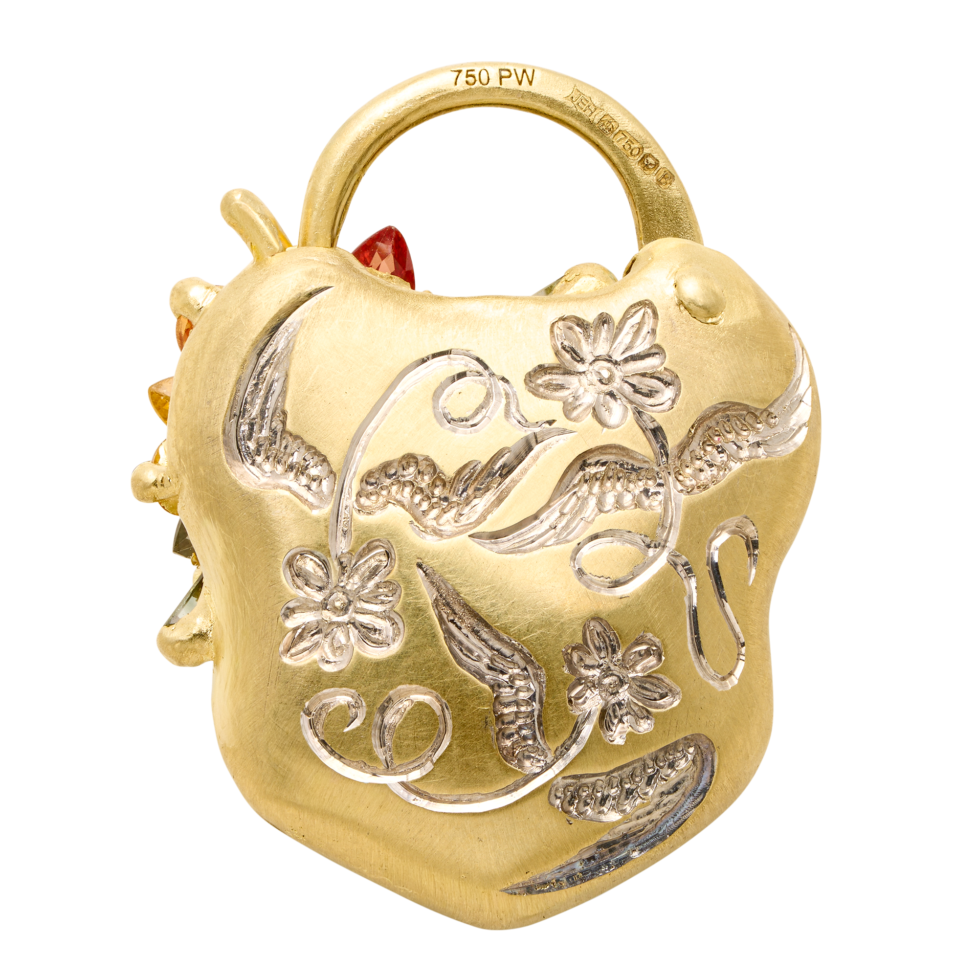 Flight of Fancy Rainbow Garland Padlock Necklace - 12244