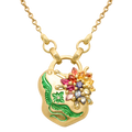 Flight of Fancy Rainbow Garland Padlock Necklace - 12244
