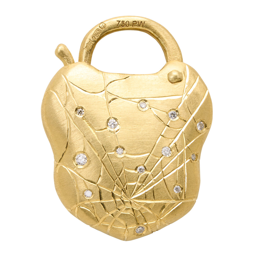 Dew Drops Cognac Diamond Padlock Necklace - 12245