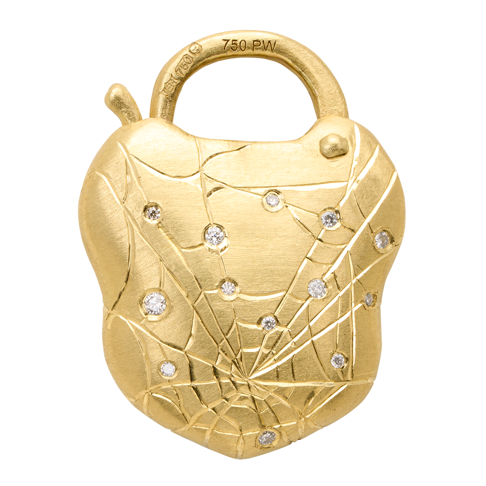 Dew Drops Cognac Diamond Padlock Necklace - 12245