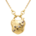 Dew Drops Cognac Diamond Padlock Necklace - 12245