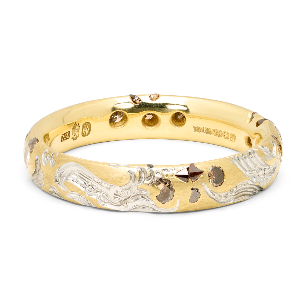 Cross Seas Cognac Diamond Sprinkle Ring - Size 6.5 - 12248