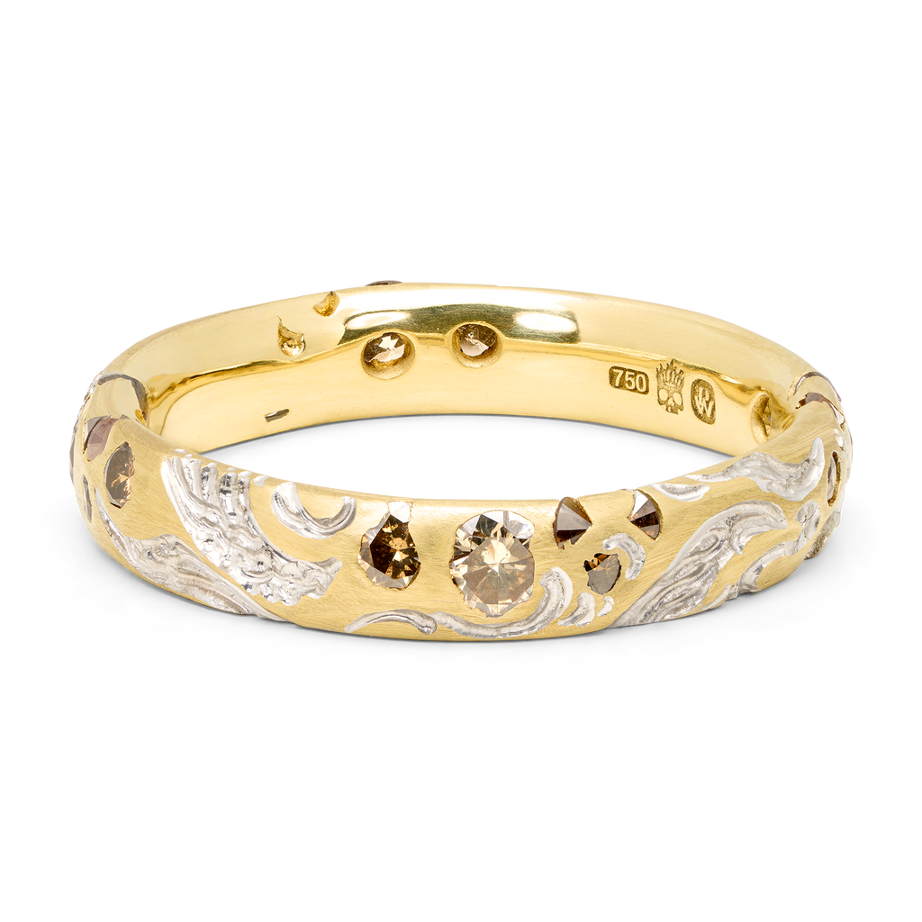 Cross Seas Cognac Diamond Sprinkle Ring - Size 6.5 - 12248