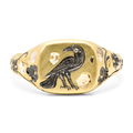 The Raven Cognac Diamond Square Signet Ring - Size 5.5 - 12249