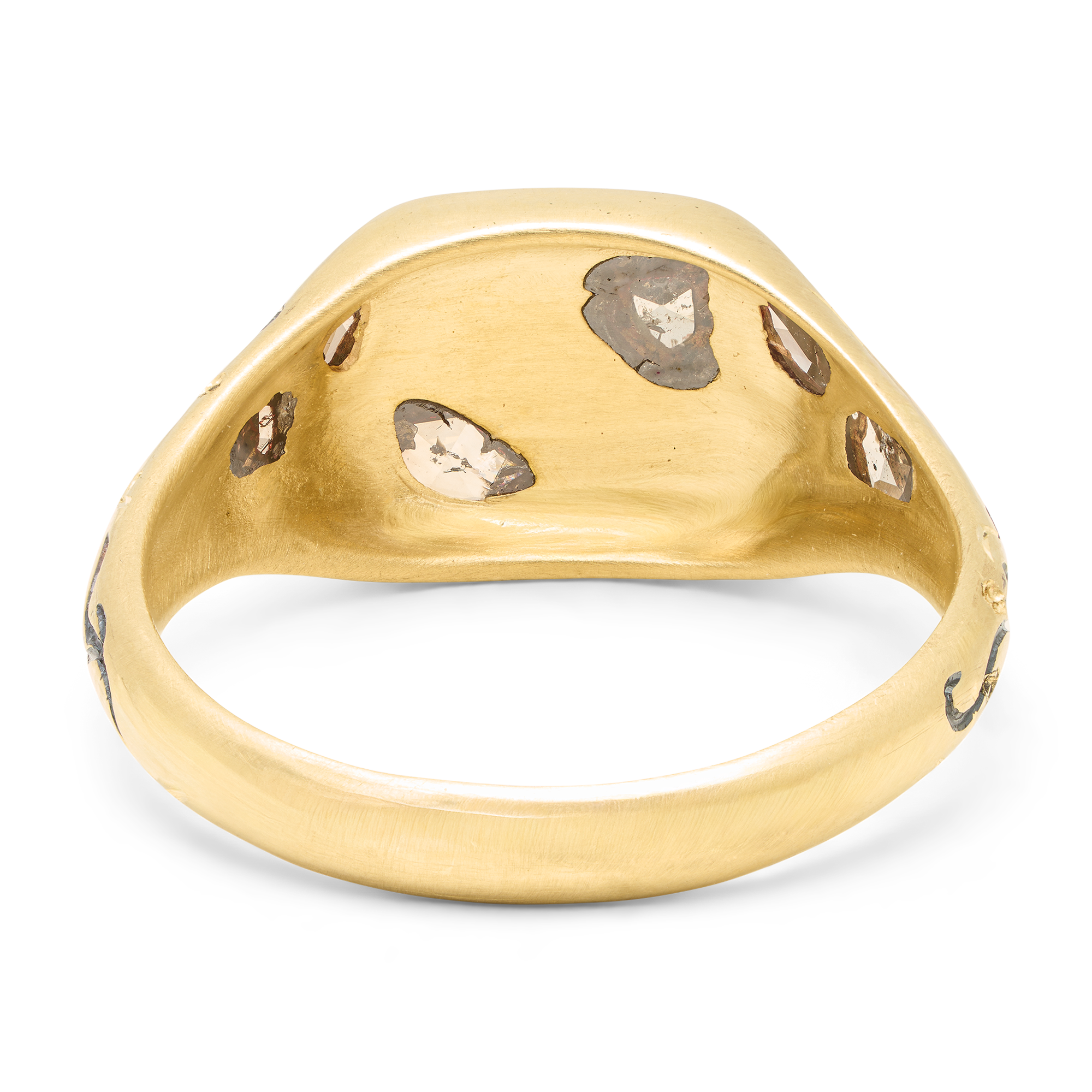 The Raven Cognac Diamond Square Signet Ring - Size 5.5 - 12249