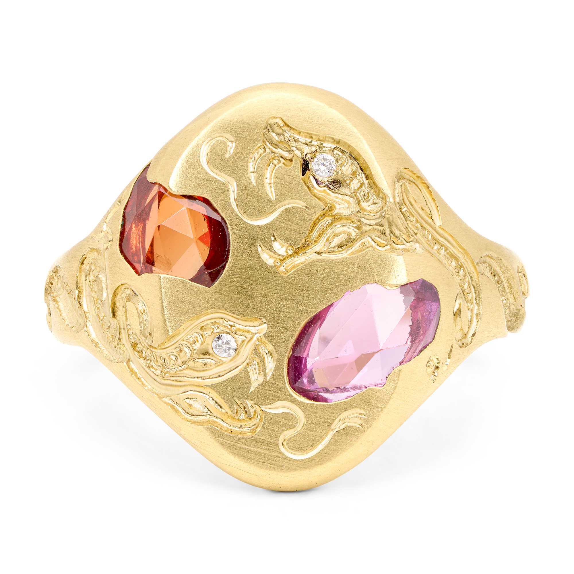 Slither Plum Blossom Signet Ring - Size 6 - 12250