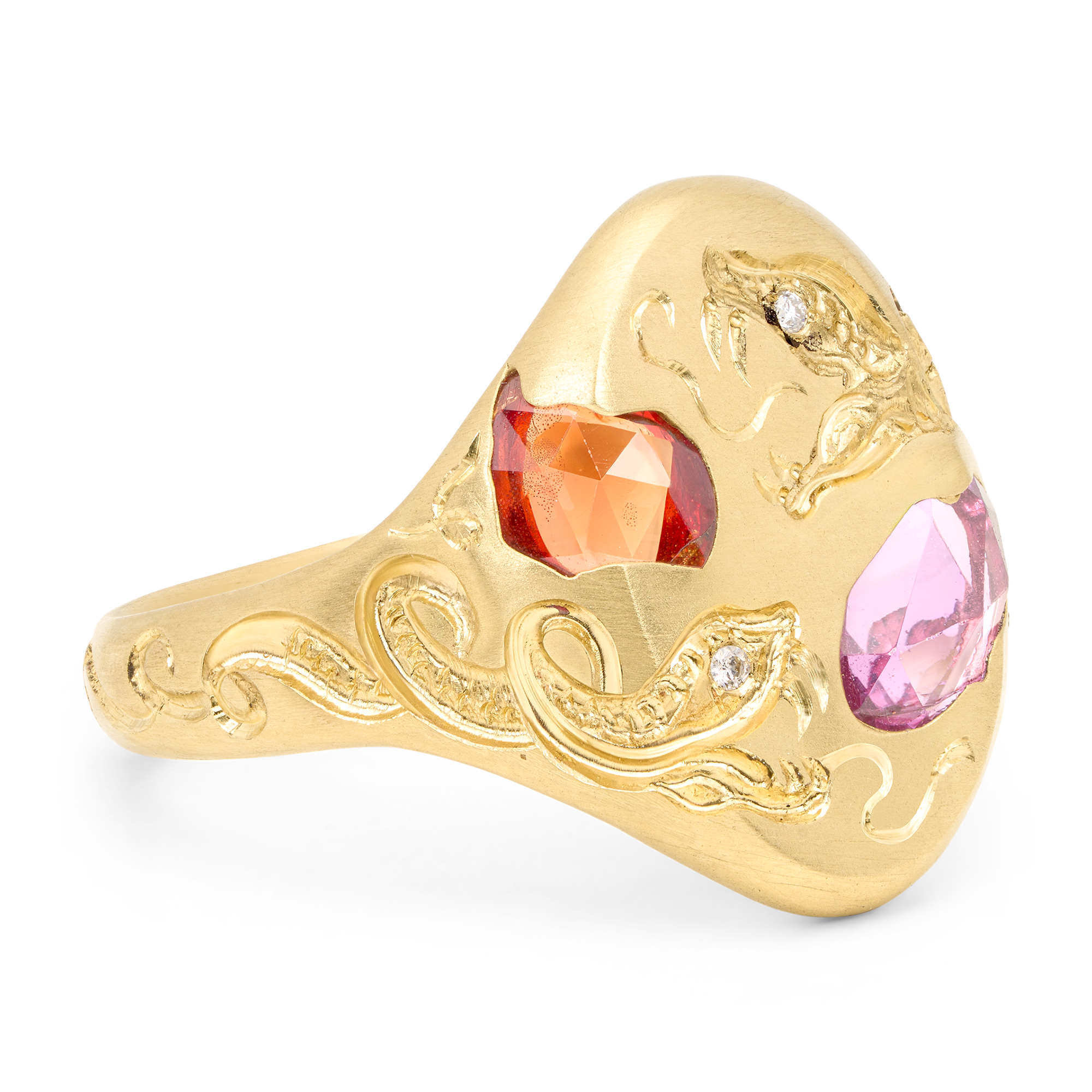 Slither Plum Blossom Signet Ring - Size 6 - 12250