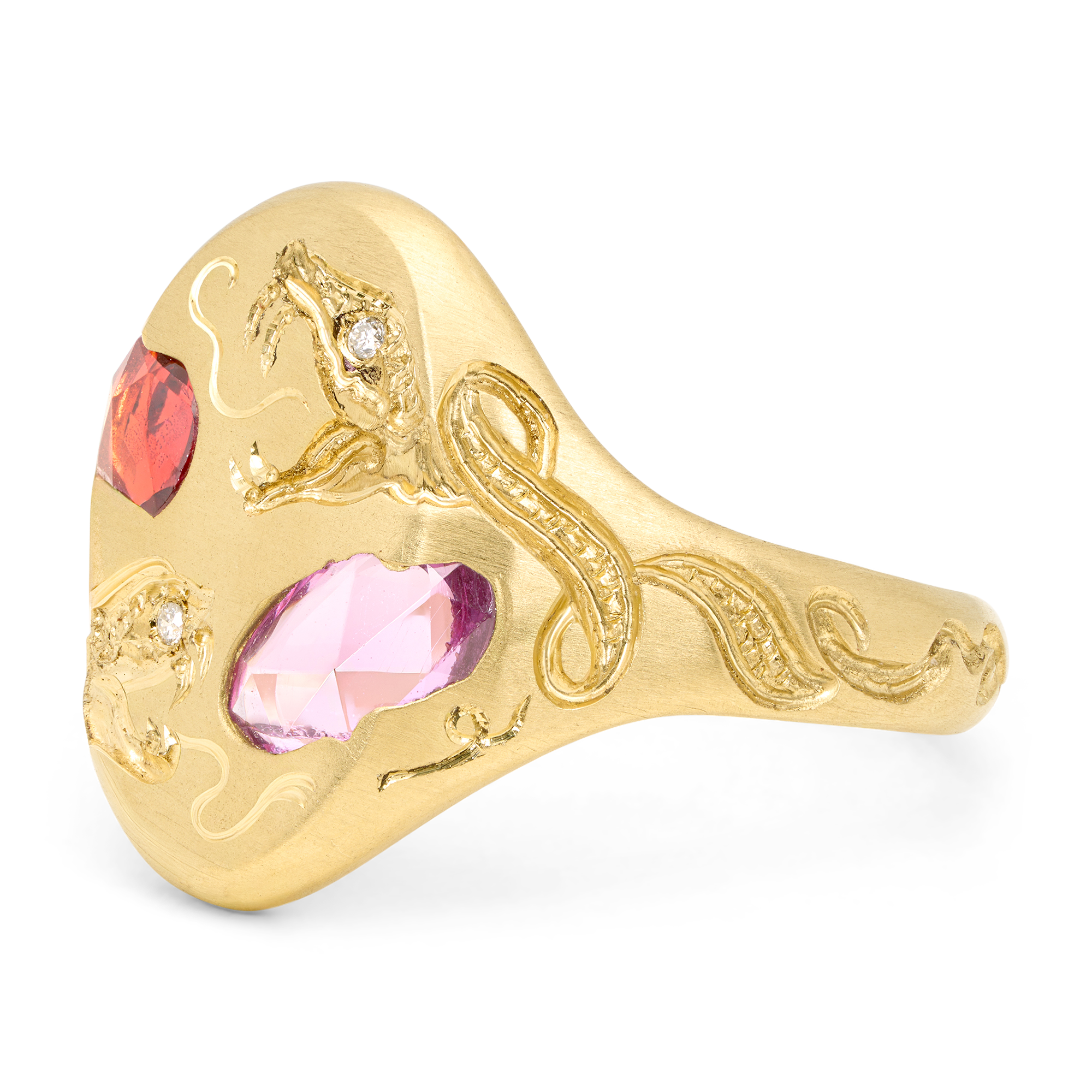Slither Plum Blossom Signet Ring - Size 6 - 12250