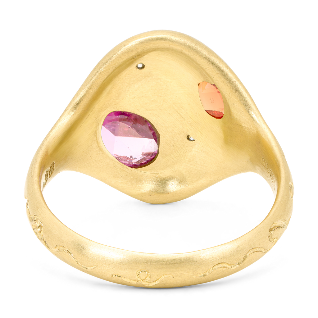Slither Plum Blossom Signet Ring - Size 6 - 12250