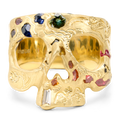 Flight of Fancy Rainbow Confetti Skull Ring - Size 7.5 - 12252