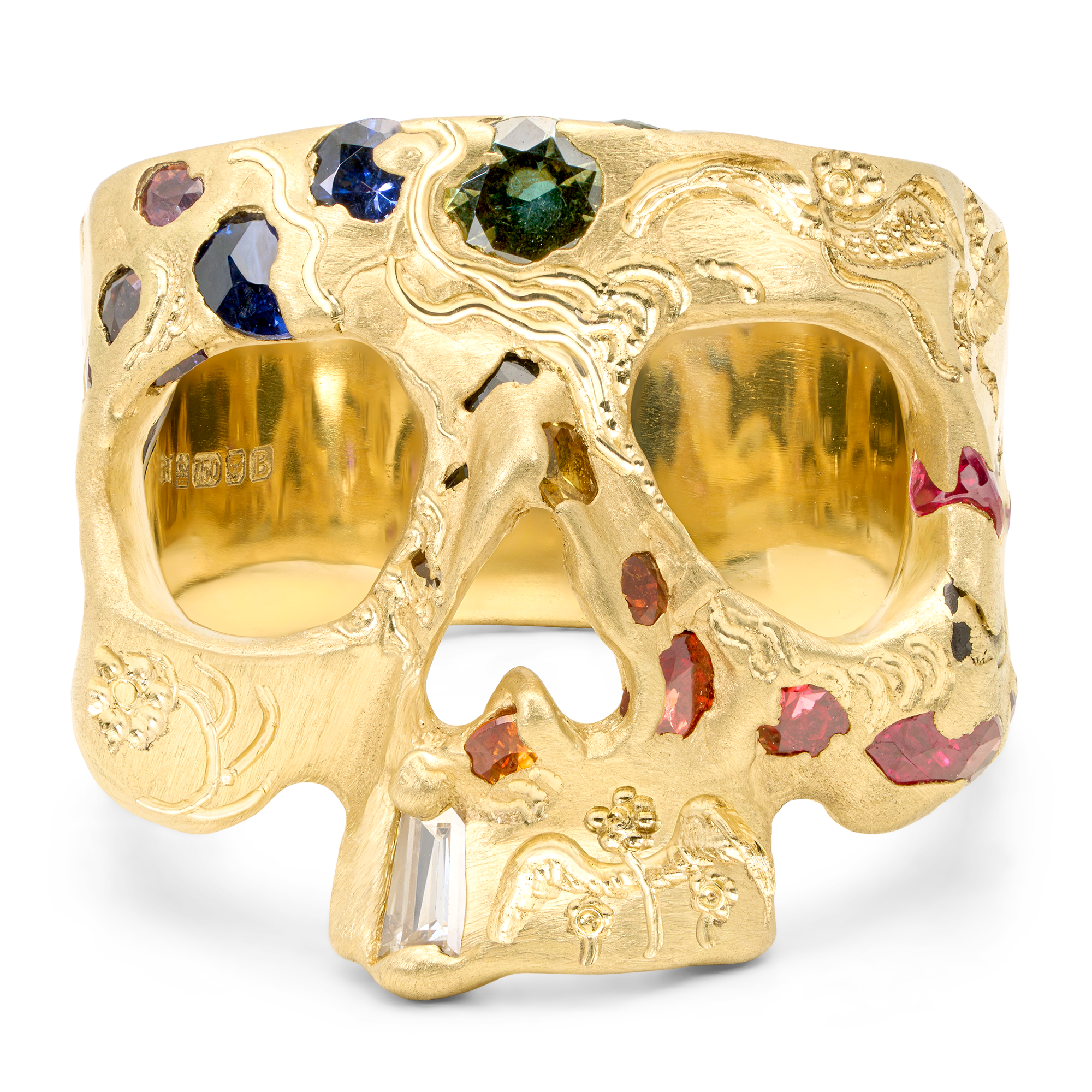 Flight of Fancy Rainbow Confetti Skull Ring - Size 7.5 - 12252