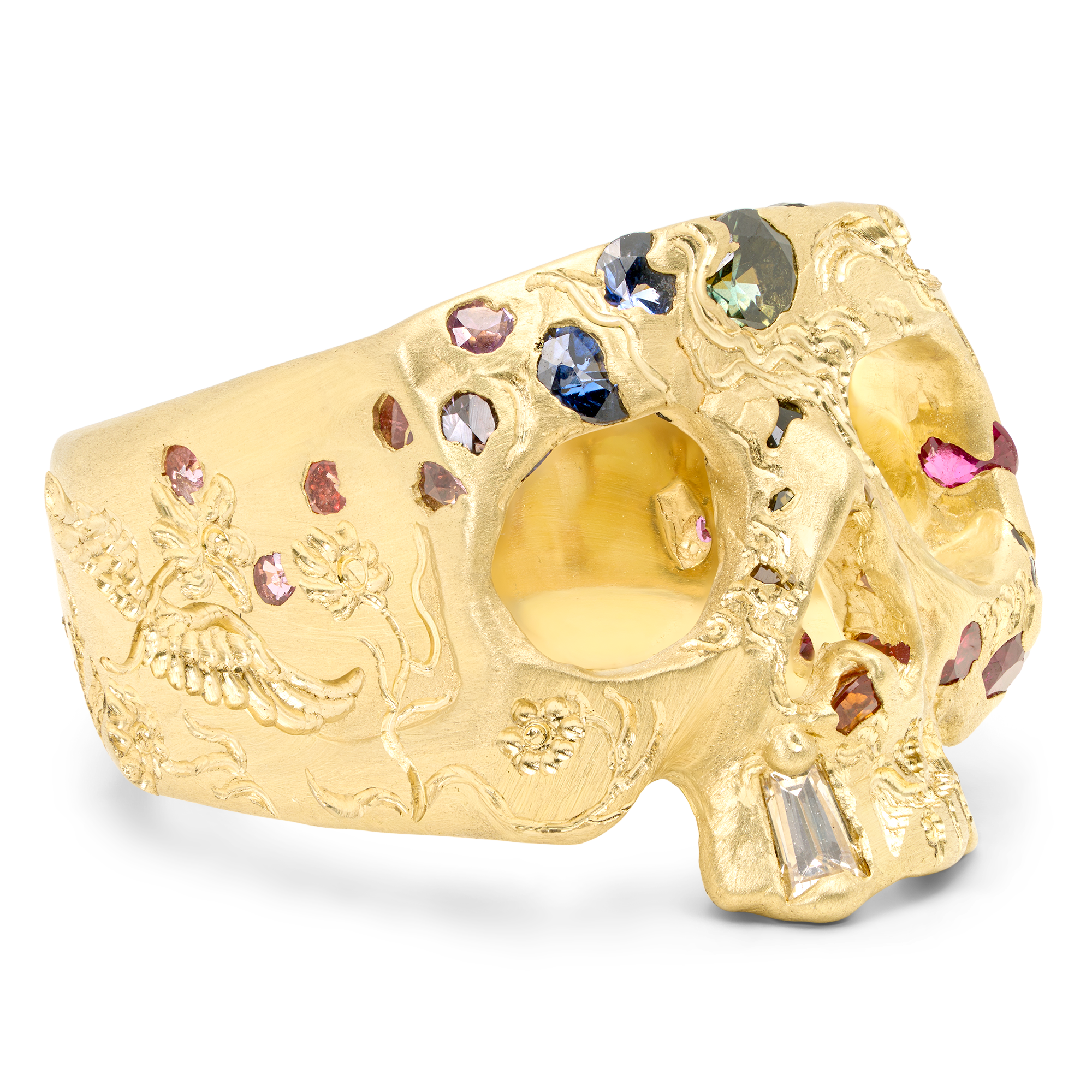 Flight of Fancy Rainbow Confetti Skull Ring - Size 7.5 - 12252