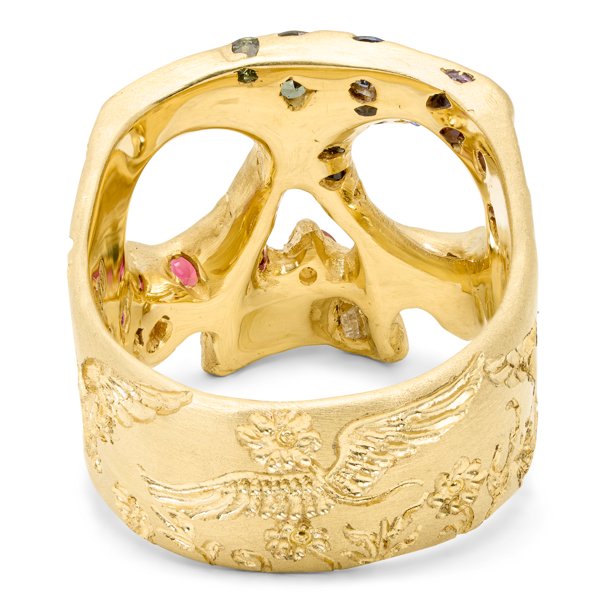 Flight of Fancy Rainbow Confetti Skull Ring - Size 7.5 - 12252