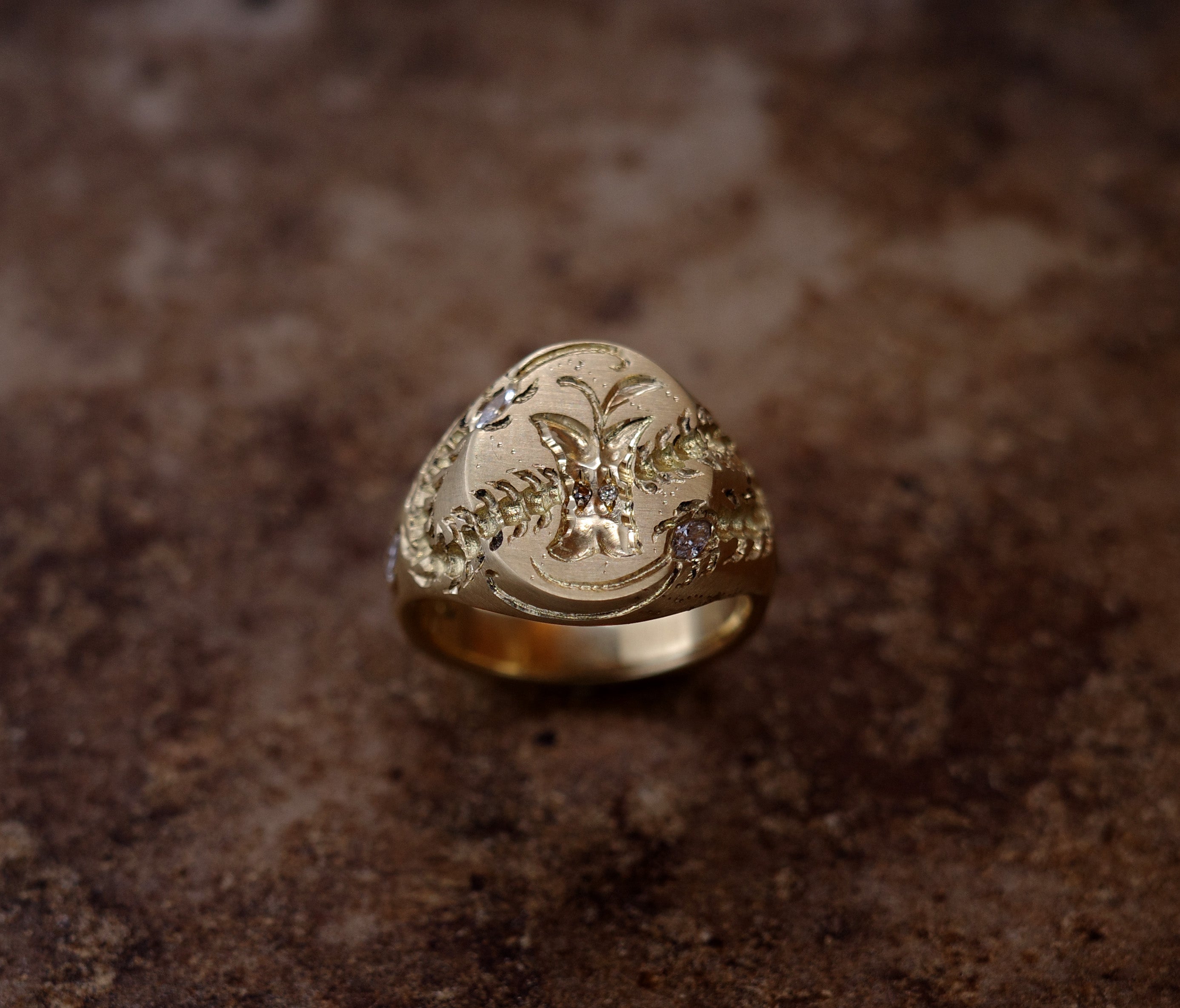 Apple Core Mini Signet Ring