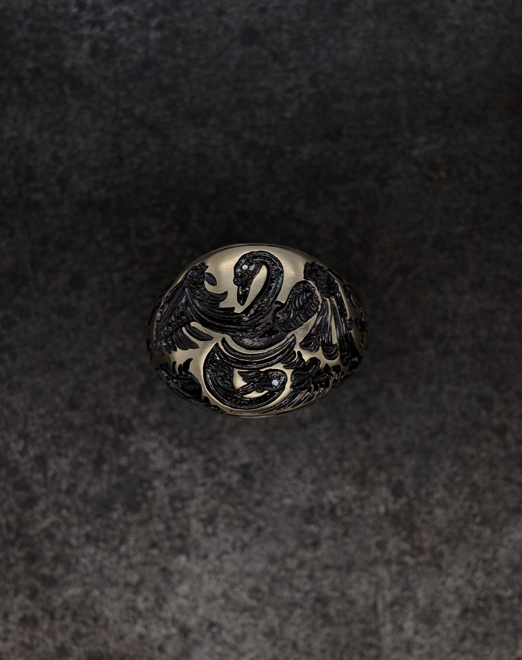 Heavyweight Swan Signet Ring