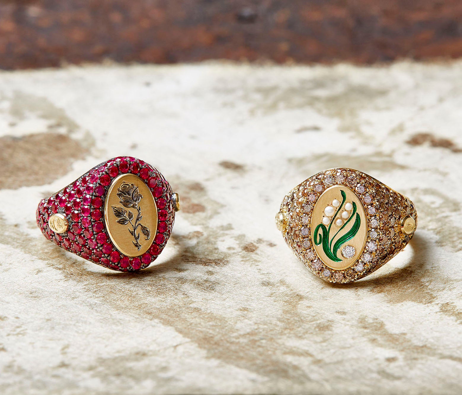 Ruby Pavé Signet Ring - POA