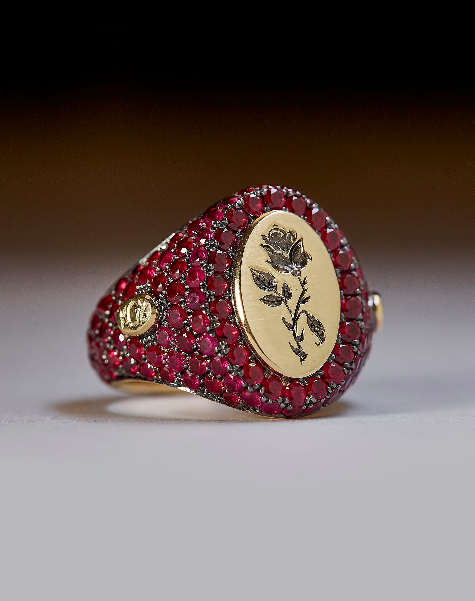Ruby Pavé Signet Ring - POA