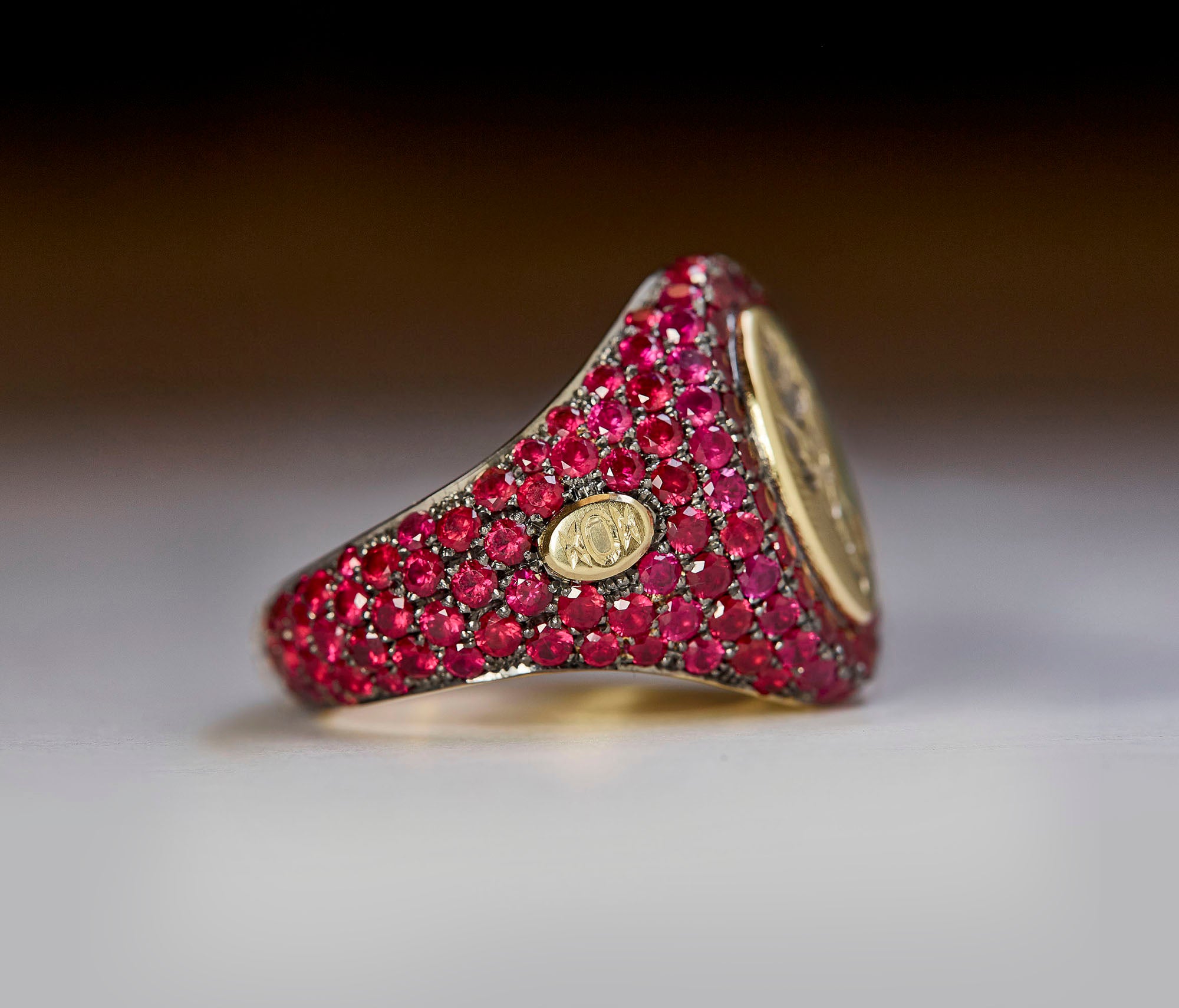 Ruby Pavé Signet Ring - POA