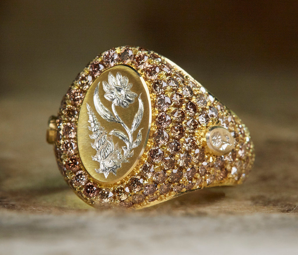 Diamond Pavé Signet Ring - POA