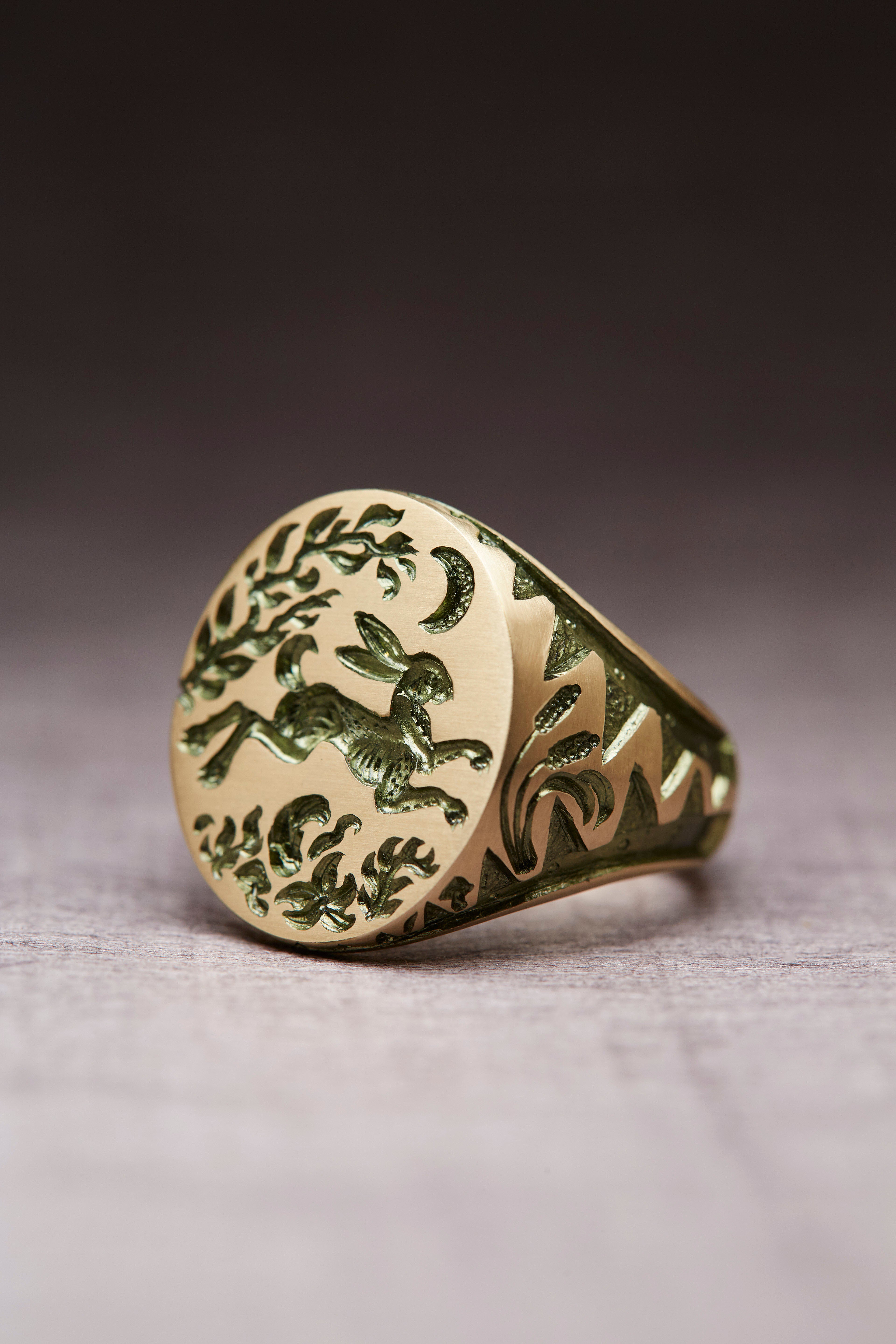 Hare & Trap Signet Ring | Castro Smith London