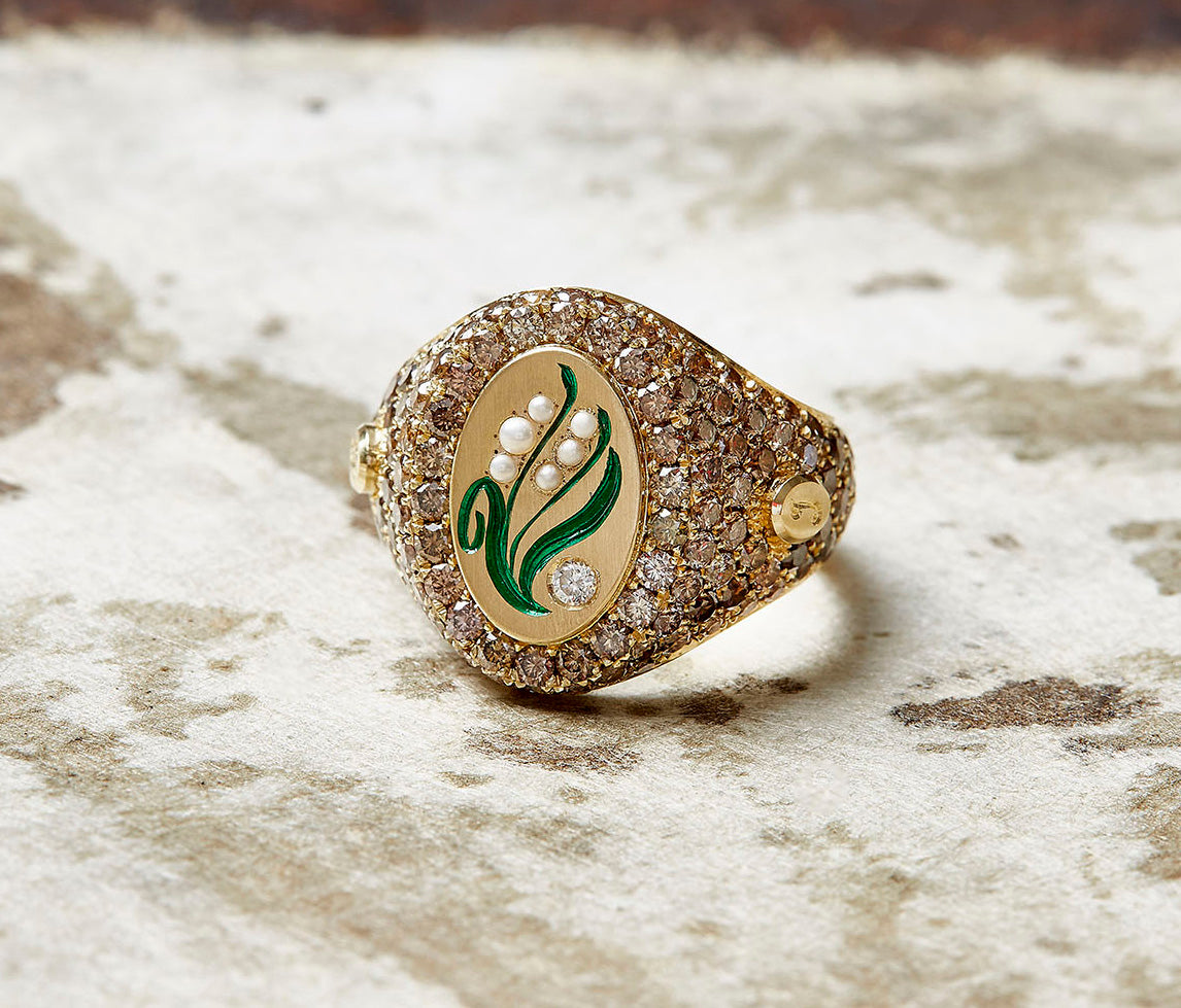 Diamond Pavé Signet Ring - POA