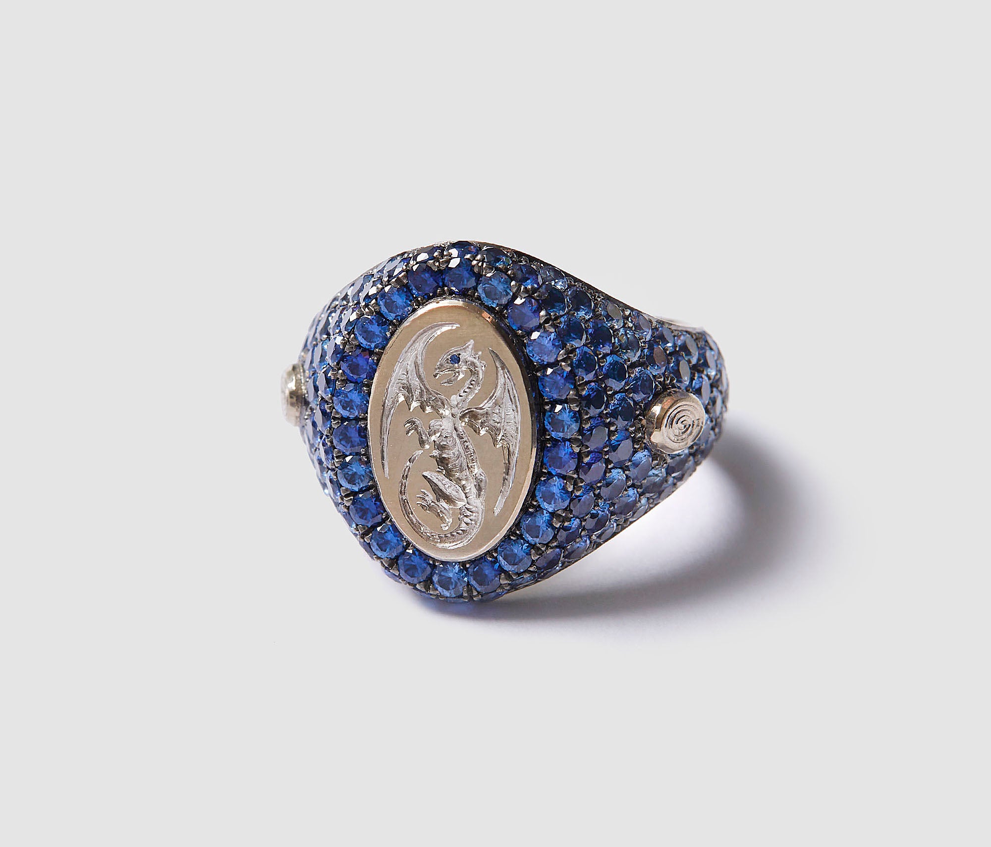 Ombre Sapphire Pavé Signet Ring - POA