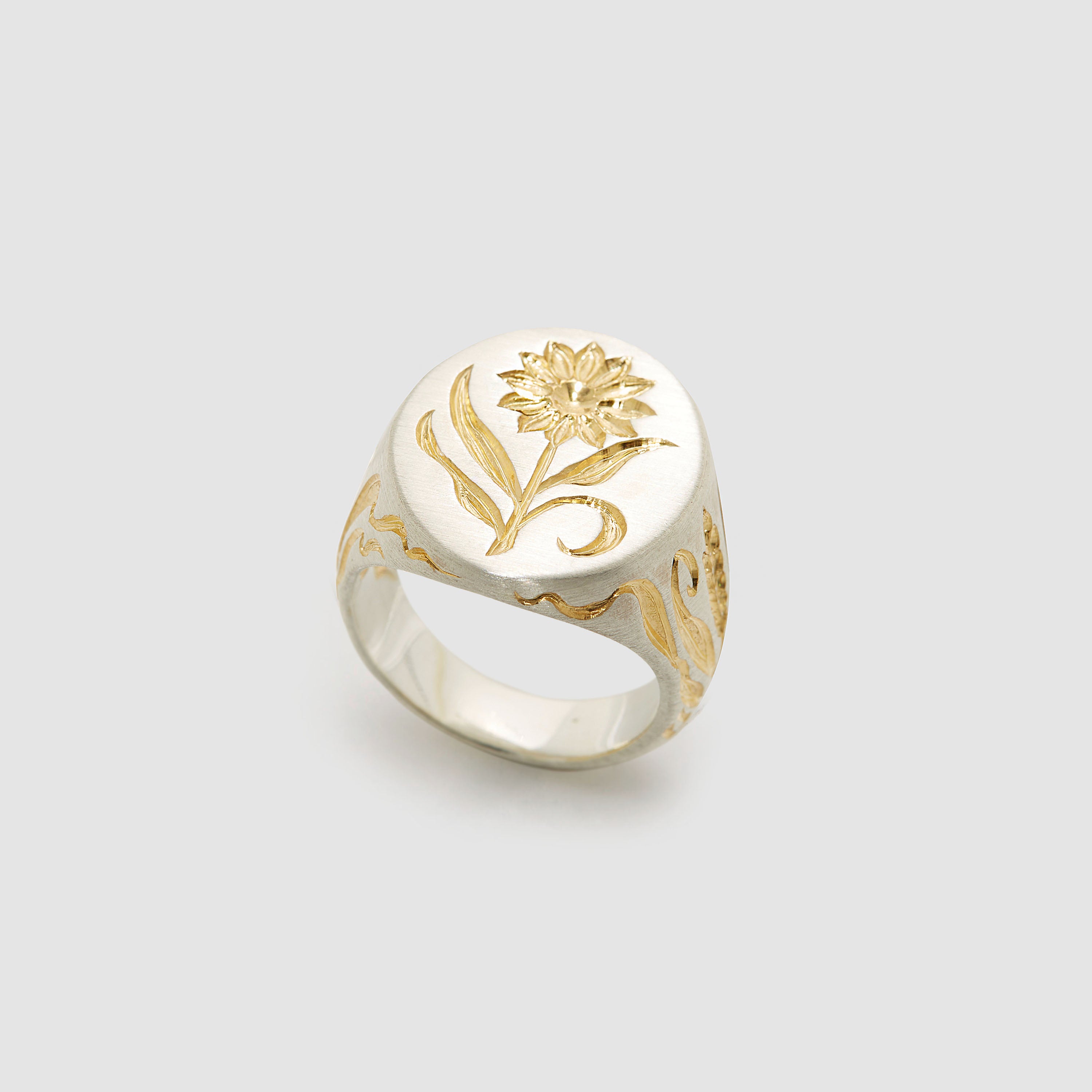 Sunflower hot sale signet ring