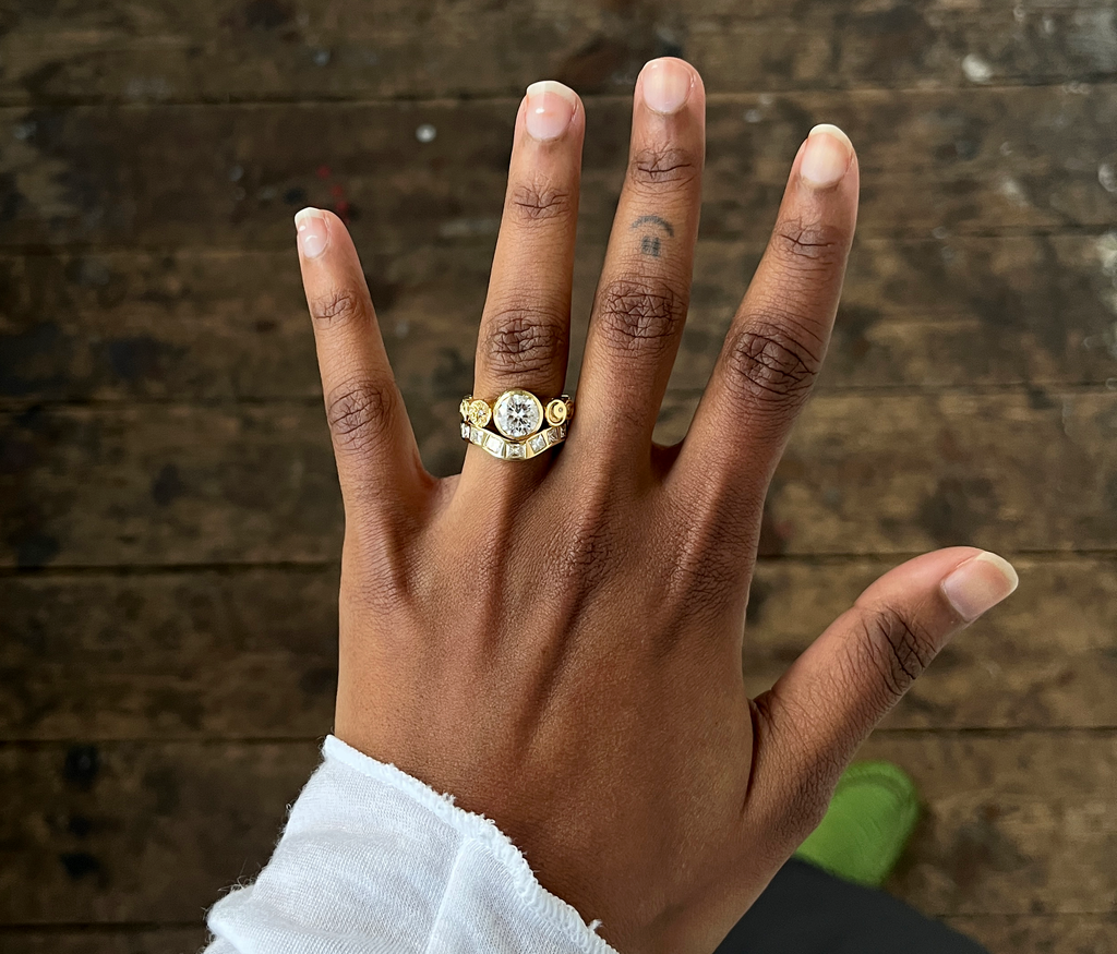 Castro Smith London - Galaxy Space Inspired Engagement Ring Hand Engraved Jewellery