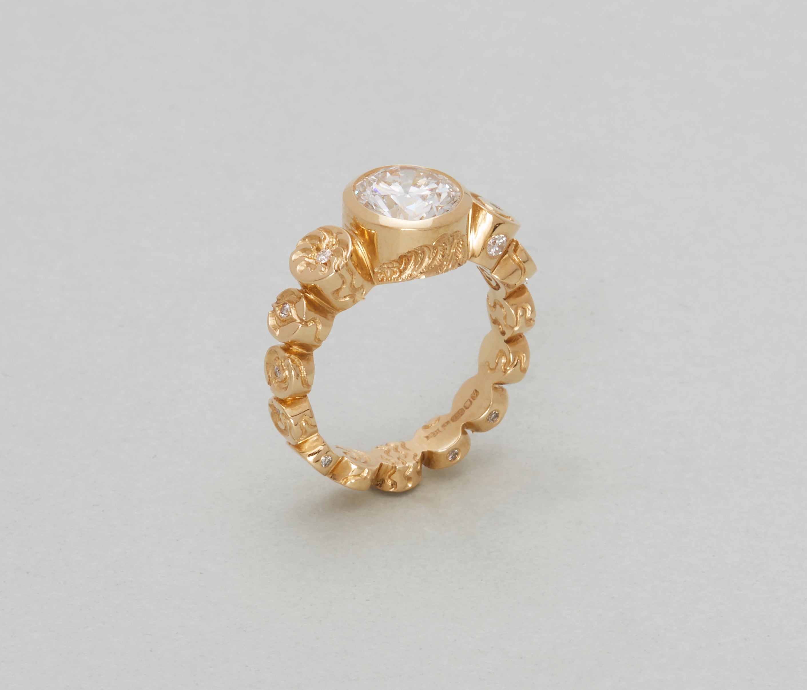 Castro Smith London - Galaxy Space Inspired Engagement Ring Hand Engraved Jewellery