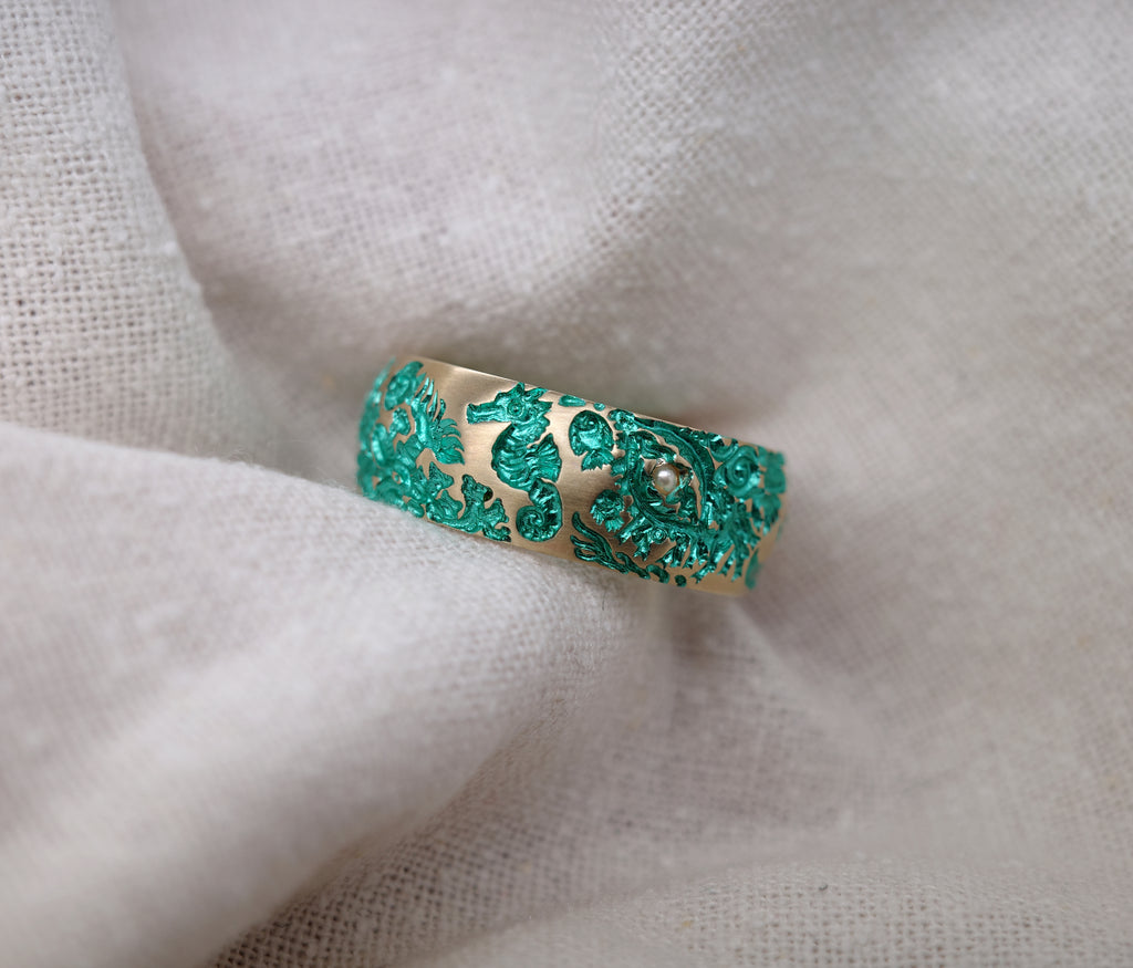 Coral Band 8mm Ring