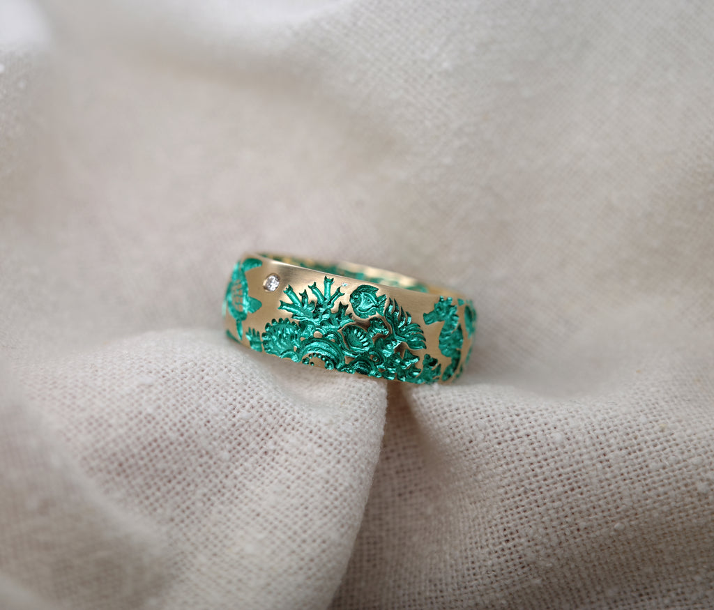 Coral Band 8mm Ring | Castro Smith London