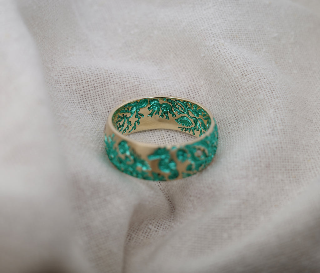 Coral Band 8mm Ring