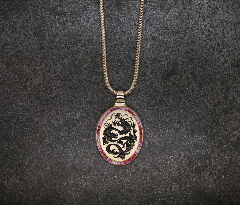 Large Dragon Frame Pendant