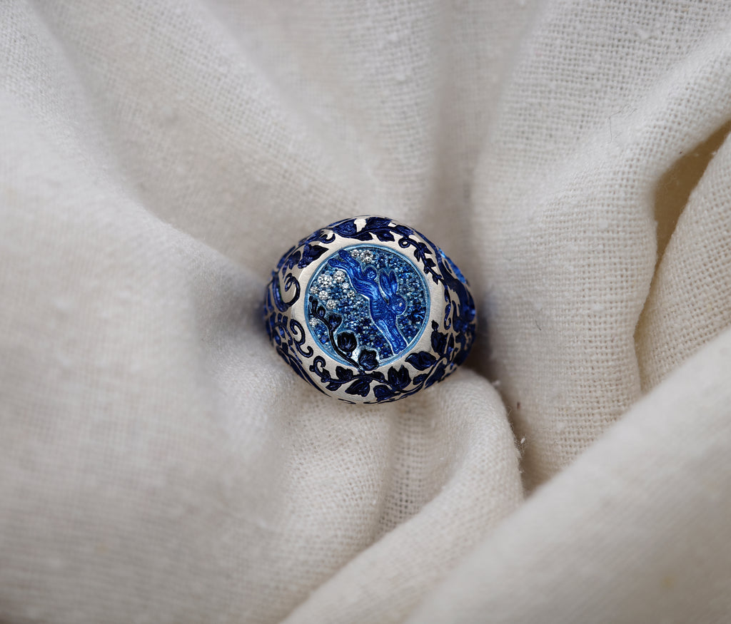 Moon Rabbit Signet Ring