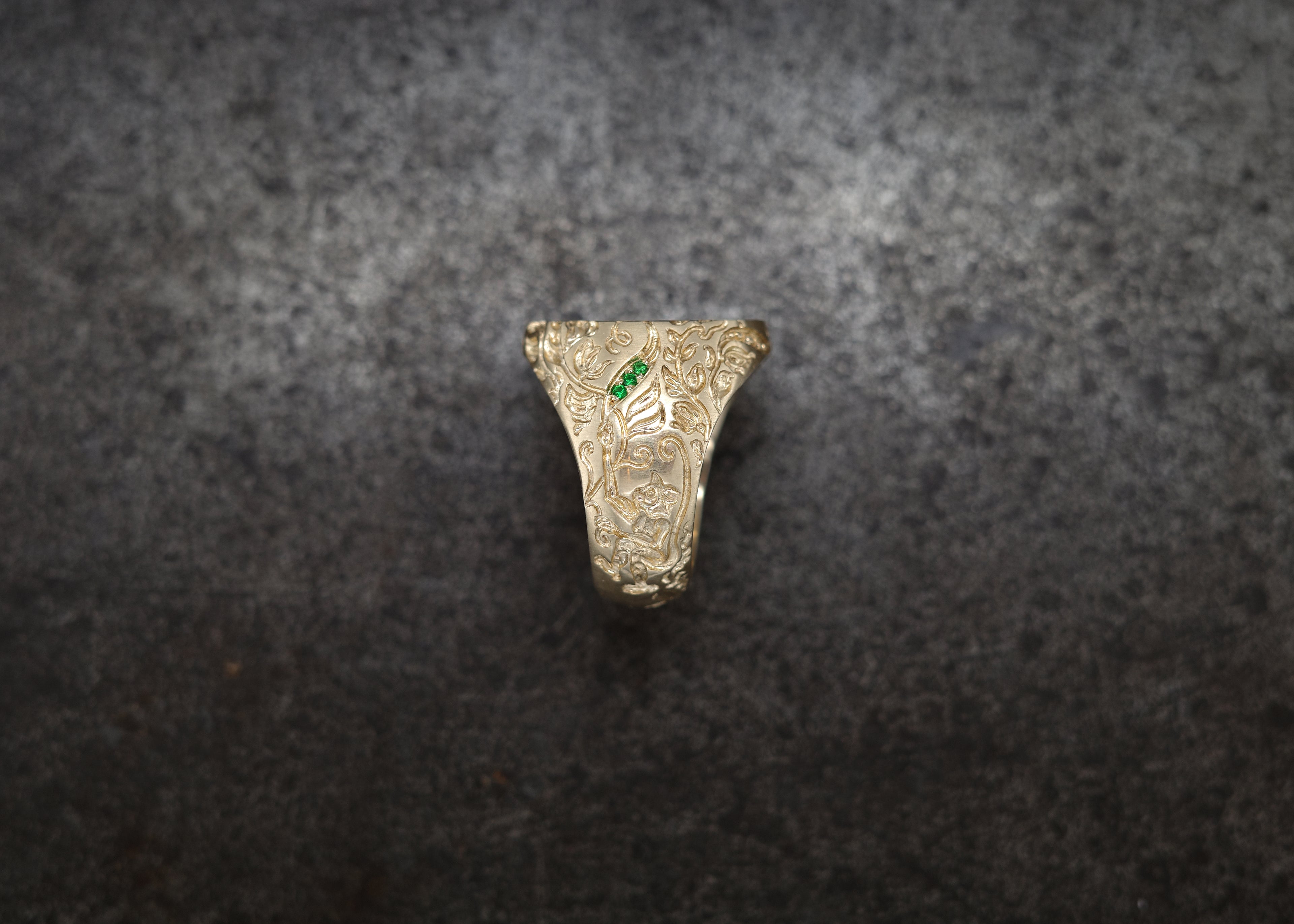 Moon Rabbit Signet Ring