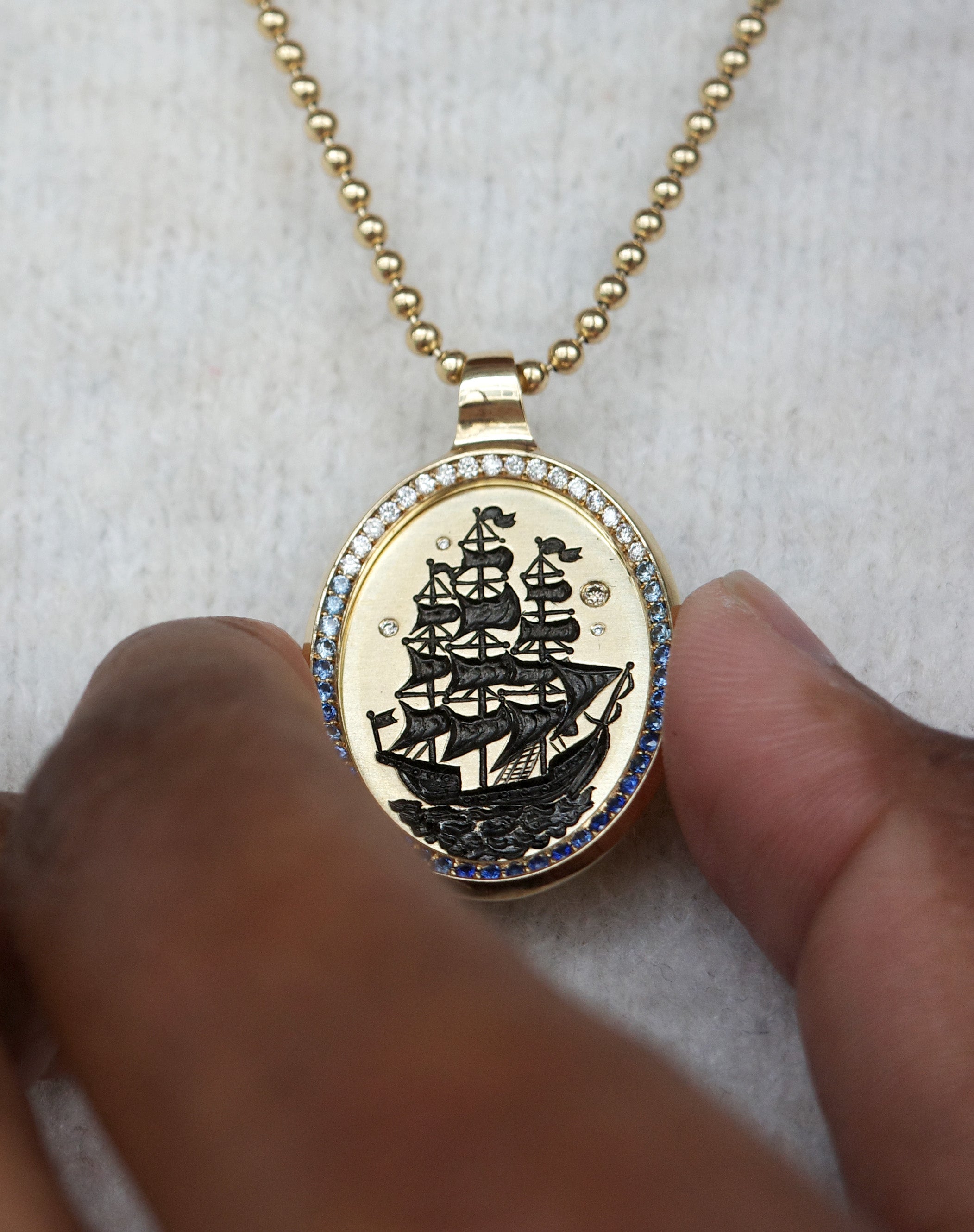 Large Ship Frame Pendant